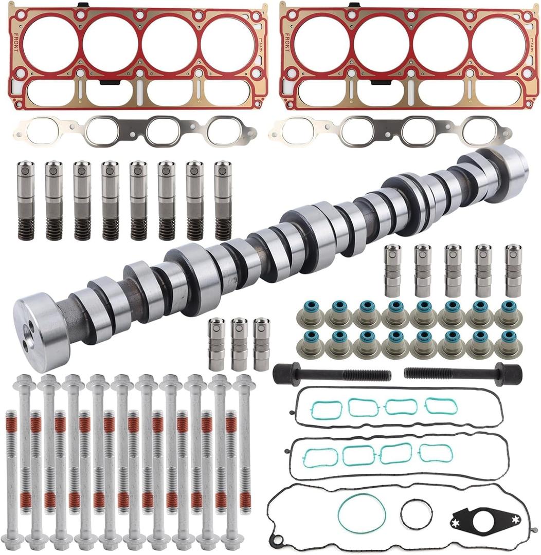 Engine Rebuild Kit & Camshaft AFM Lifter Style Rollers Kit w/Head Gasket Set Bolts Compatible with 2014-2020 Chevy GMC, V8 6.2L LT GEN5 L86 L87,Repalce 12629512
