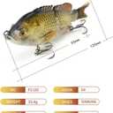 Fishing Lures Swim Bait Freshwater and Saltwater, Glide Bait for bass, Trout Lifelike Jointed swimbait for Bass, Slow Sinking Bass Fishing Lure, Gifts for Men, Trout Lures, Fishing Stuff (1-2,4.9",1.19oz)