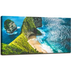 DBLAKI DB3675 Beach Wall Art Canvas Wall Art Nature Pictures Kelingking Beach on Nusa Penida Island, Bali, Indonesia Photography Canvas Prints Framed for Home Decor