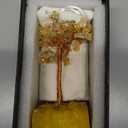 Natural Citrine Crystal Tree of Life,Quartz Cluster Yellow Titanium Base, Positive Energy Feng Shui Bonsai Money Tree Office Desk Home Decor for Wealth and Luck