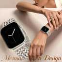 Metal Band Compatible with Apple Watch Bands for Women 40mm 41mm 42mm 38mm 44mm 45mm 46mm 49mm, Dressy Stainless Steel Link Bracelet, Designer Strap for iWatch Series 11/SE/10/9/8/7/6/5/4/3/2/1/Ultra