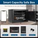 Voncabay Money Safe Box for Home with Sensor Light & Fireproof Money Bag - 0.23 Cubic Feet Security Safe Box with Digital Keypad, Keys & Pass Code Lock, 9.05" W x 6.69" D x 6.69" H, Black