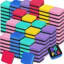 Cube Dry Erase Erasers, 96 Packs Mini Magnetic Whiteboard Dry Erasers in 6 Colors, Chalkboard Cleaner Wiper for Classroom, School, Home, and Office Supplies