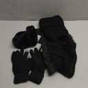 SATINIOR 5 Pcs Winter Satin Lined Hat Scarf Gloves Set Knit Pompom Beanie Warm Touchscreen Glove Earmuff Ear Warmer for Women (Black)