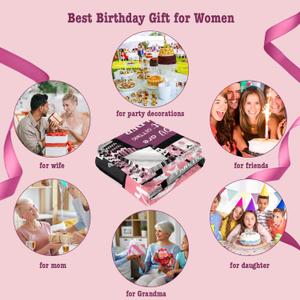 Birthday Gifts for Women Girls Throw Blanket 60"X50", Happy Birthday Decorations for Women, Gifts for Women Birthday Unique, Womens Birthday Gift Ideas for Her Friend Mom Sister Grandma Wife