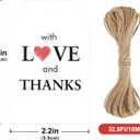 jijAcraft Love and Thanks Tags with String - 50Pcs Wedding Thank You Gift Tags with Red Heart, 3.3x2.1 Inch Paper Party Favors Tag for Bridal Shower, Baby Shower, Commemoration