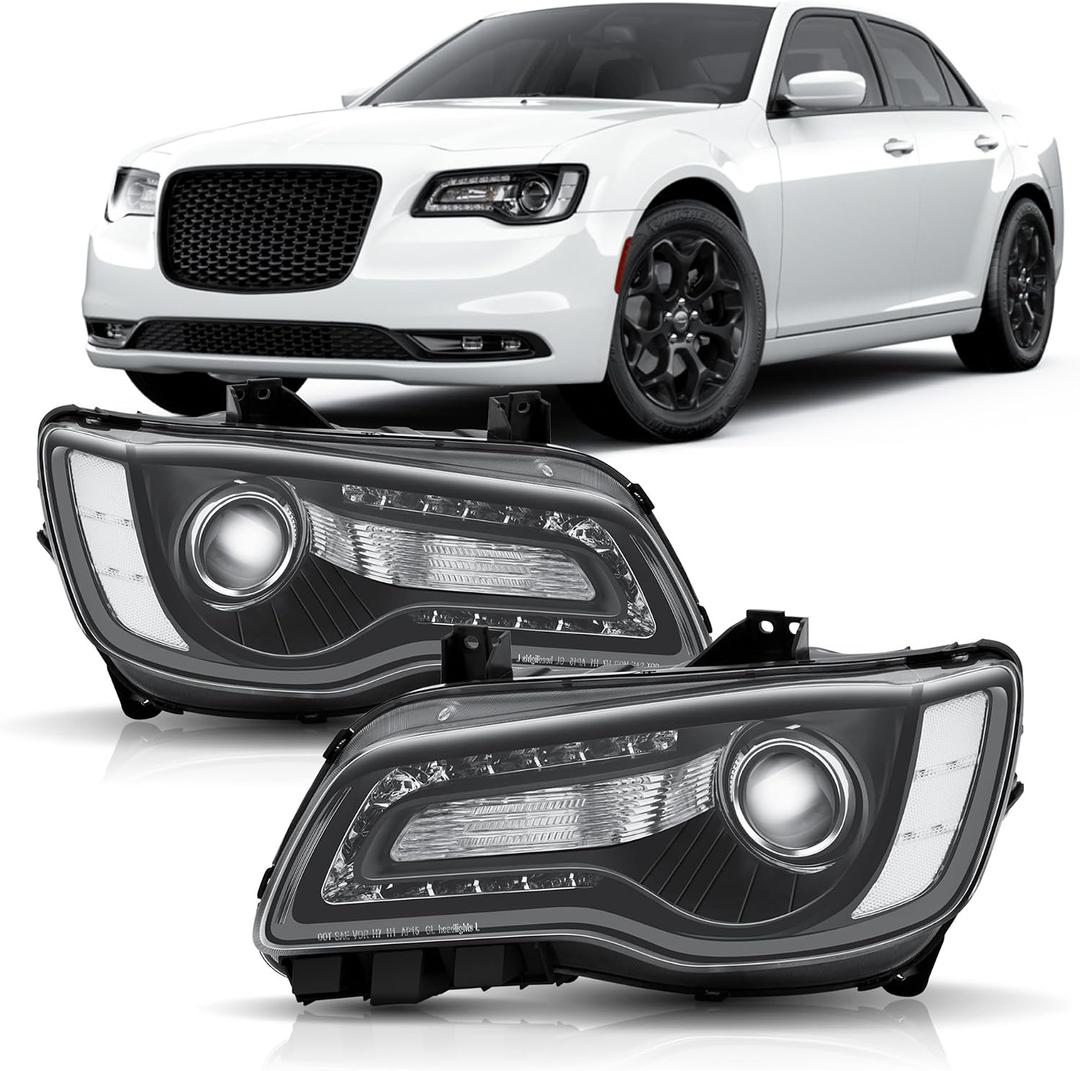 Projector Headlights Assembly Compatible with 2011-2023 Chrysler 300 /300C