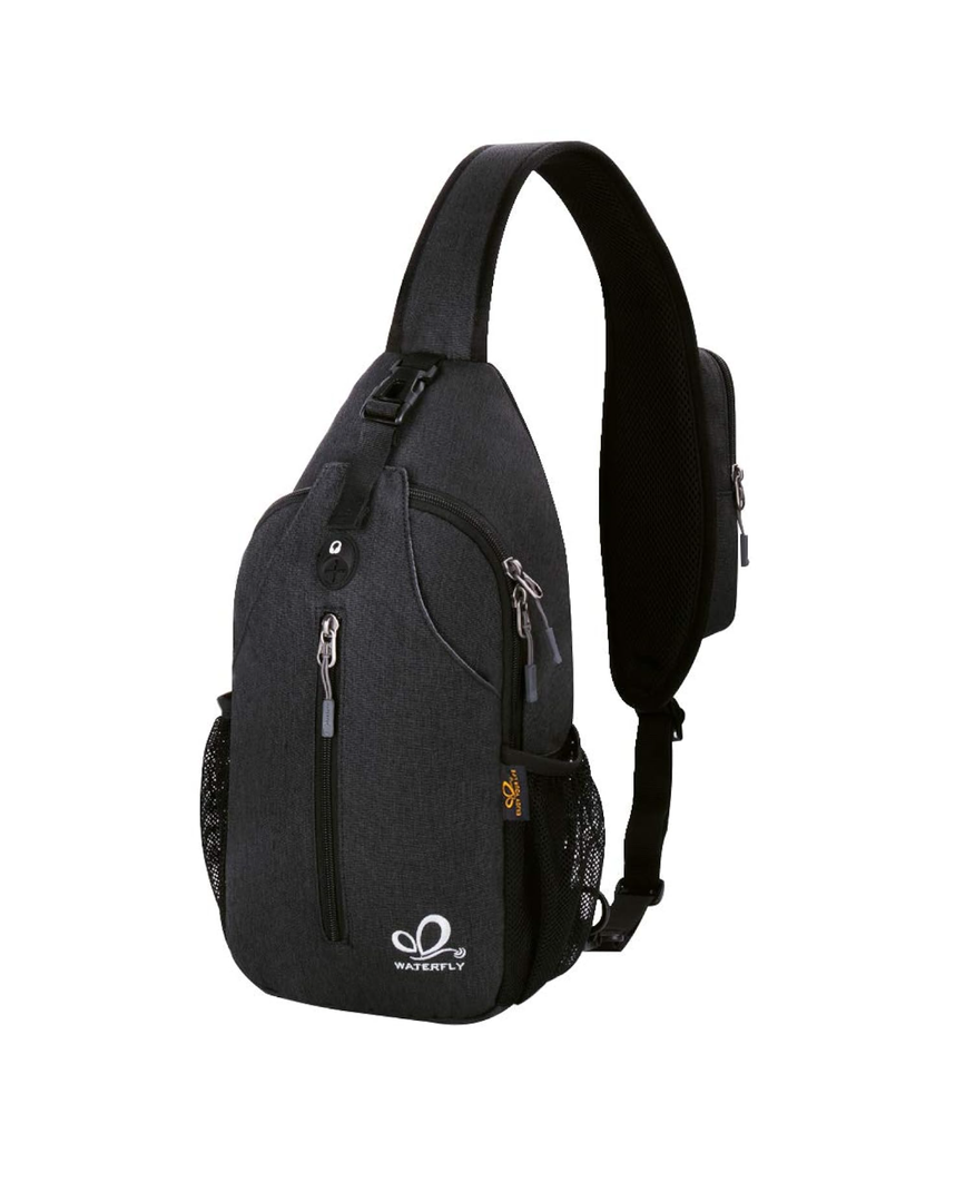 WATERFLY Crossbody Sling Backpack Sling Bag Travel Hiking Chest Bag Daypack (Black) WATERFLY Crossbody Sling Backpack Sling Bag Travel Hiking Chest Bag Daypack (Black)