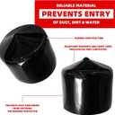 LJZP 2Pcs Bearing Dust Caps, 1.98 Inch Black Rubber Cap Trailer Wheel Hub Dust Covers Bearing Protector Replacement for Bearing Partner Bra for Trailer Boat Wheel