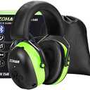 ZOHAN EM037 Bluetooth Hearing Protection,30dB SNR Noise Reduction Ear Protection with 1500mAh Rechargeable Battery,Headphones with 40H playtime for Mowing, Snowblowing, Construction,Workshops