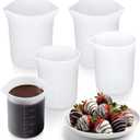 TUZAZO Silicone Cups for Melting Chocolate, 4Pcs Reusable Silicone Measuring Cups with 250ml & 350ml Capacity Baking Supplies for DIY Chocolate & Dessert Dipping