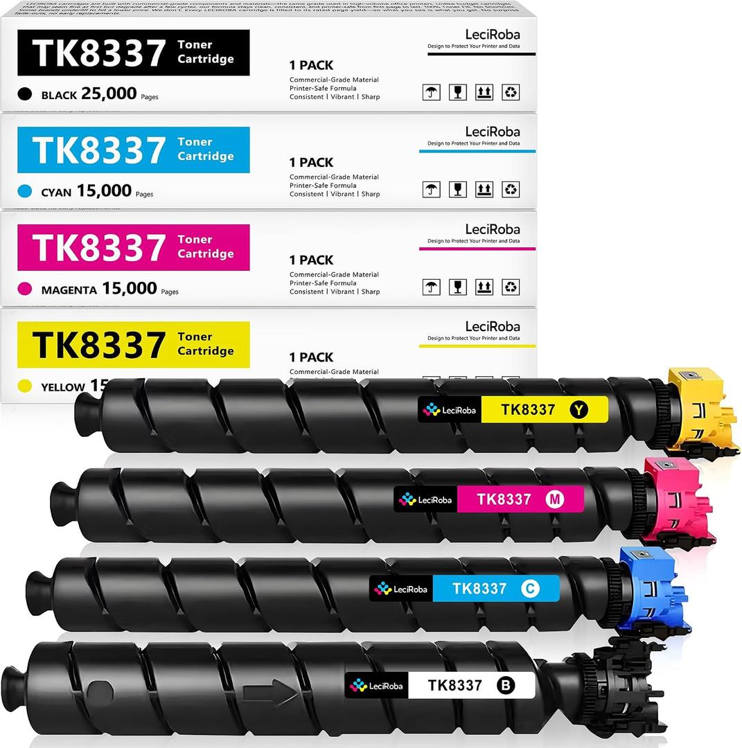 LeciRoba 4-Pack TK8337 Compatible Toner Cartridges Replacement for Kyocera