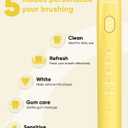 MySmile DY156 Electric Toothbrush for Adults, Rechargeable Sonic Battery Toothbrush Portable with 3 Brush Heads, 2 Mins 5 Modes Smart Timer, 45000VPM, One Charge for 60 Days - Yellow