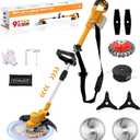 Electric Weed Wacker for Dewalt 20V Battery, 5 in 1 Weed Eater Battery Powered, 750w Lightweight Cordless Weed Wacker, Brush Cutter for Lawn, Yard and Bush Trimming(No Battery) (Orange)