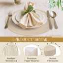 Geosar 100 Pcs Disposable Paper Placemats Cotton Woven Look 13'' Round Placemats Rustic Disposable Table Pads Bulk for Dining Table Decoration Birthday Wedding Bridal Baby Shower Party (Beige)