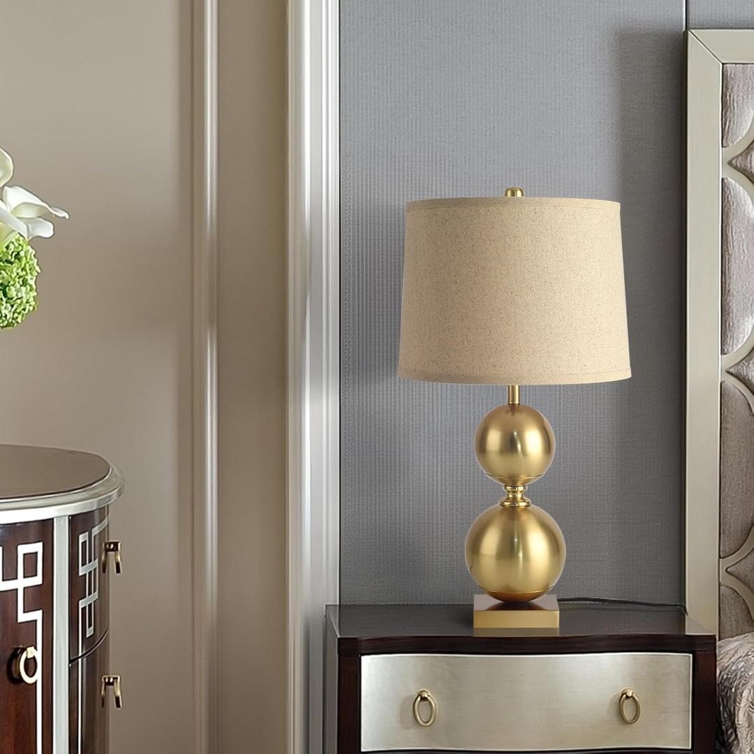 Ziqqeelam 24.8" Gold Tall Table Lamp, Contemporary Table Lamps Single for Living Room, Vase Modern Buffet Table Lamp Single for Bedroom, Nightstand, Bedside, End Table, Entry Way