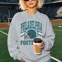 MNLYBABY Football Sweatshirt Women Game Day Sweatshirts Football Team Fans Pullover Long Sleeve Crew Neck Tops (Gray, XXL)