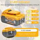 2Packs 6.0Ah Replacement Battery 20V Max Compatible with Dewalt DCB208 DCB207 DCB206 DCB204 DCB203 DCB201 DCB200, Fit for 20V Tools and Chargers (Yellow)