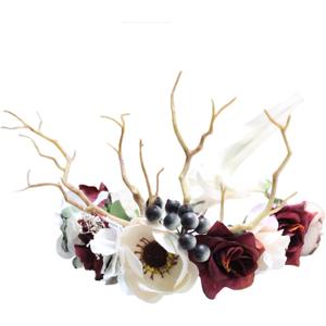 Vivivalue Floral Crown Girl Floral Headband Flower Headpiece Halo Wedding Party Photos