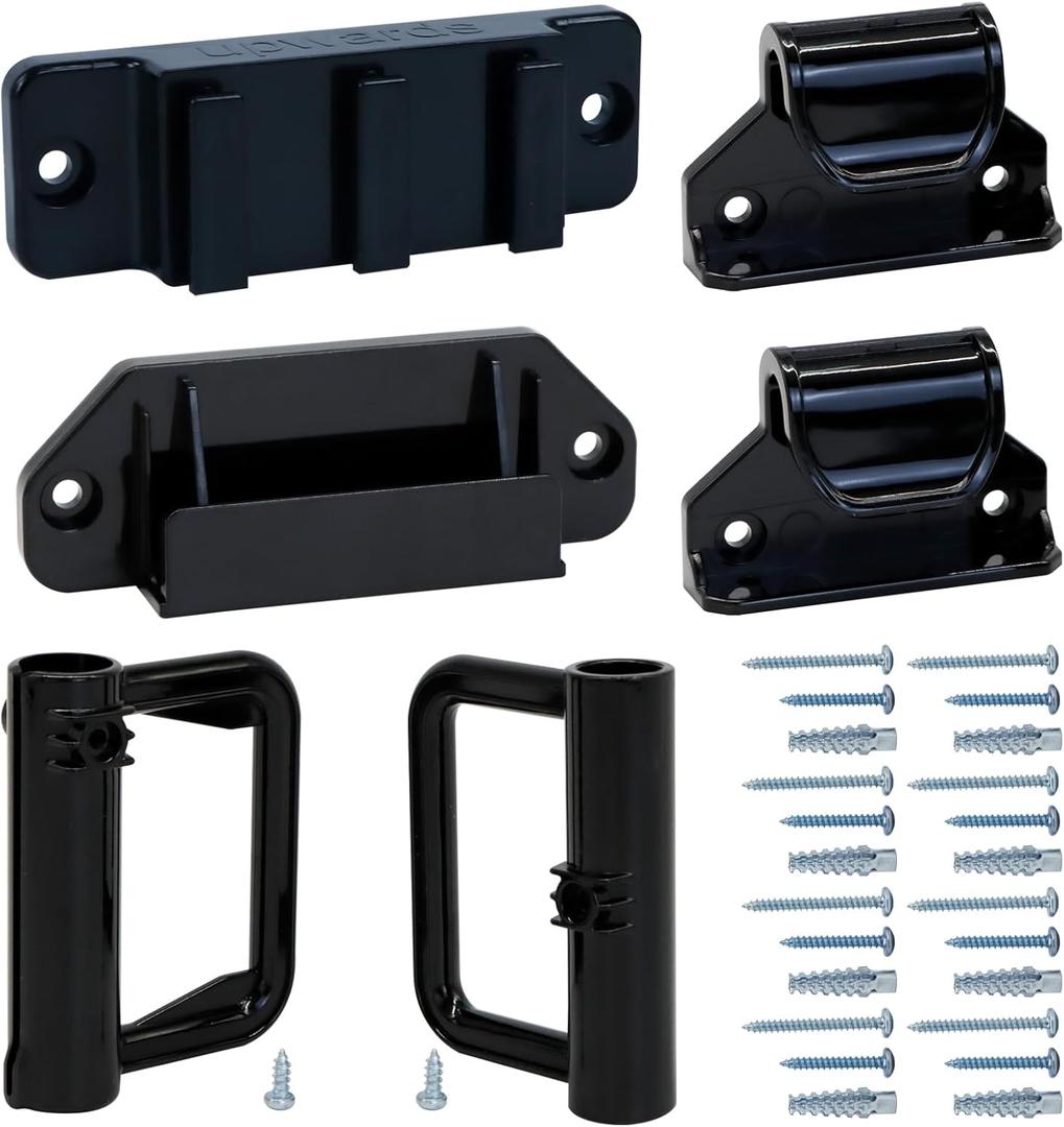 KISKIZ Retractable Baby Gate Replacement Parts (Black) Hardware Full Set Wall Mounting Accessories with Brackets Anchors and Screws