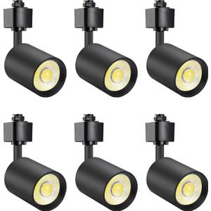VANoopee 6 Pack 10W Dimmable LED Track Lighting Heads H Type Track Light Replacement Fixtures Bright 3000K Warm White Ceiling Spotlight for Accent Task Art, Flicker Free CRI90+ 24 800lm Black