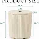 Patio Table with Hole for Umbrella, Pool Side Table, Beige