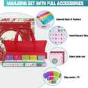 American Mahjong Game Set, Portable Carrying Bag,Acrylic 160 Tiles,Western Mahjong Tiles Set,Complete Ma Jong Set (Red)