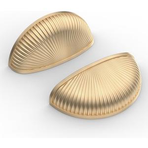 Asidrama 10 Pack 3 Inch(76mm) Brushed Brass Kitchen Cabinet Handles, Bin Cup Cabinet Pulls Gold Kitchen Cabinet Hardware for Cupboard Drawer Pulls (3" Hole Center)