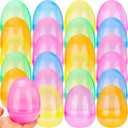 Haconba 23 Pack 4 Inch Fillable Easter Eggs Translucent Colorful Large Plastic Easter Eggs with Flat Bottom for Easter Basket Fillers Egg Hunt Party Supplies, 6 Colors