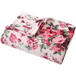Betsey Johnson - Blanket, Ultra-Soft Plush Bedding, Warm & Cozy, Oversized Room Essentials (Vintage Floral Pink, Full/Queen)