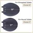 Soft Elongated Vinyl Toilet Seat, Black - 19 Inch Soft Vinyl Cover with Comfort Foam Cushioning - Fits All Elongated Size Fixtures - Easy to Install Fantasia by Achim Home Decor