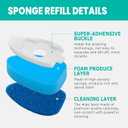 Dish Wand Refills Sponge Head with Hole,Non Scratch Dishwand Refill Heavy Duty Replacement Head,Soap Control Dispensing Scrubbers for Kitchen,Pans,Dishwasher Tools,Compatible Sponges Scrub with Handle (10 Count)