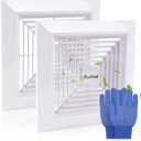 Aufind 2 Pcs 11" x11"Bathroom Exhaust Fan Cover with Spring, Square Ceiling or Wall Mounted Exhaust Fan, Ceiling Fan, Air Diffuser, Diverter Ventilation Hood, Ventilation Fan Plastic Cover