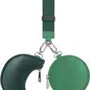 2 x Dual Pouch Wristlet Keychain Wallet Double keychain wallets Mini Pouch Coin Purse Women Coin Detachable Wrist Zip Bag (Green)