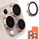 TORRAS 3-Year Ultimate Durability for iPhone 16 Pro Max/16 Pro Camera Lens Protector - 1:1 Invisible Fit & Ultra Clarity, Military-Grade 9H+ Aerospace Glass Anti-Scratch Easy Installation, Desert Titanium