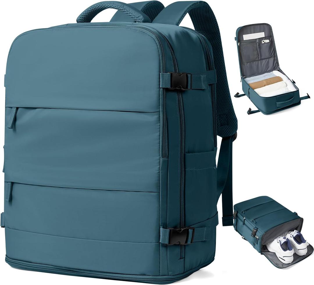 coowoz Large Travel Backpack Carry On for Women Man Waterproof Gym Backpacks Mochila de Viaje Travel Bag Essentials Teacher Personal Item Backpack Rucksack Airplane Accessories Must Haves Peacock Blue (33L)