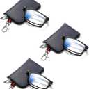 OWTXIS Folding Reading Glasses for Women Men, Keychain Bags Compact Readers Blue Light Portable Pocket Glasses (3 Black, +2.50)
