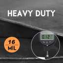 Tarp Heay Duty Waterproof 6x10ft,Black Tarp Cover Plastic Poly Tarpaulin for Outdoor Cover,Emergency Rain,Roof, Pool, Boat,Camping - Multipurpose with 16Mil Thickness