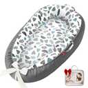 Baby Lounger - 100% Cotton Baby Lounger for Newborn with Lounger Cover, Portable Baby Nest for Home and Travel, Waterproof Lining, Newborn Babies Essentials Gifts