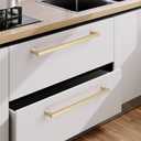 9BUILD 10 Pack 10 Inch Brushed Brass Cabinet Pulls - Gold Kitchen Handles