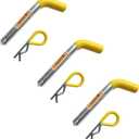 MaxxHaul 50565 3 Pack Trailer Hitch Pin & Clip with Rubber-Coated Vinyl Yellow Grip, 5/8" Diameter, Fits 2" Receiver