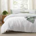 Bedsure King Size Comforter Set, White Soft Prewashed Bedding for All Seasons, 3 Pieces GentleSoft Warm Down Alternative Bed Set, 1 Lightweight Comforter (104"x90") and 2 Pillowcases (20"x36") (02 - White)