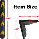 27" Rubber Garage Wall Protector Corner Guard for Parking Lot Warehouse Edge, 6 Packs