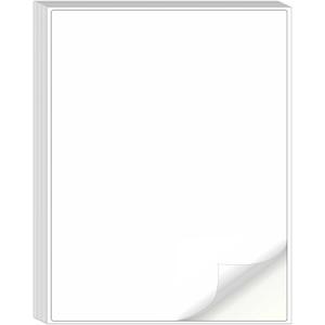 Printable Sticker Paper for Printers - 100 Sheets Full Sheet Matte Sticker Paper, 8.5"x11" Inches Letter Size Printer Paper, Compatible with Laser & Inkjet Printers