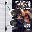 Kanayu 20ft 30A NEMA 6-30 Extension Cord, 6-30P Male Plug to 6-30R Female Receptacle Power Cord with Handle for Welder Compressor Heater, STW 10 AWG/3C, 250V, 7500W, ETL Listed