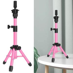 ZQIAN BEAUTY 25 Inch Wig Stand Tripod, Adjustable Mannequin Head Stand, Wig Head Stand for Training Heads And Canvas Block Head (Pink, Mannequin Head Not Included)