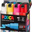 Posca Mitsubishi Pencil PC8K8C Broad Point, 8 Colors