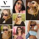 VANLINKER Wrap Around Y2K Sunglasses for Women Men Oversized Shades VL9704 | Trendy Frameless One-Piece Shield Shades with Futuristic Fashion Style for Parties, Music Festivals, Driving and Daily Wear