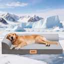 Cooling Orthopedic Dog Bed for Extra Large Dogs, Memory Foam Pet Bed with Removable Washable Cover & Non-Slip Bottom, Comfortable Dog Couch Bed for Golden Retriever, Size: 49.1"*38 * 8.1"