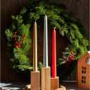 CANDWAX 8 inch Gold Taper Candles Set of 4 - Christmas Candles Taper Dripless - Tall Candles Long Burning Fragrance-Free - Gold Candlesticks